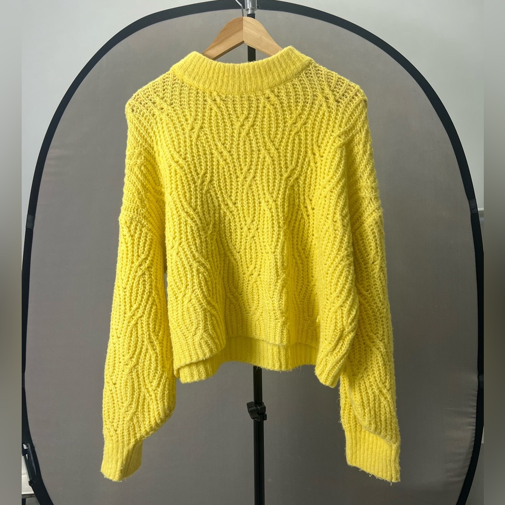 Vibrant Yellow Cowl Neck Sweater